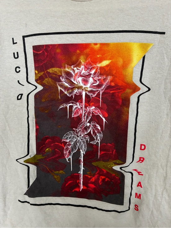 Popular Poison Other - LUCID Dreams Graphic Short Sleeve Tee - Cream with Red Floral Print